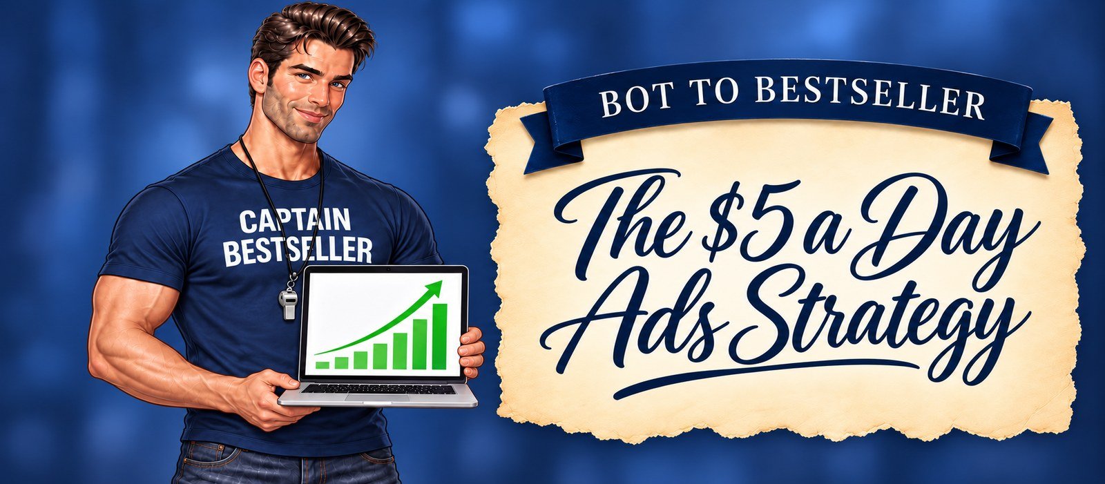 Captain Bestseller explaining the small-budget Facebook ads strategy