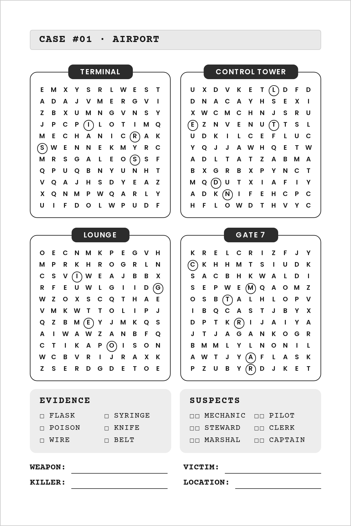 Killer Royalties puzzle page