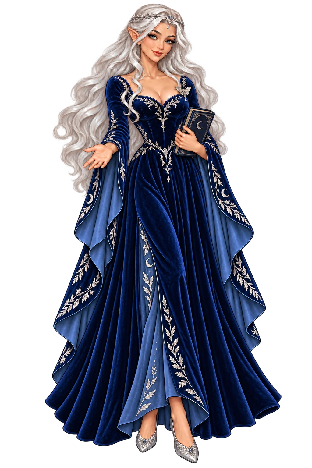 Lady Vesper offering a welcoming hand, shown full length