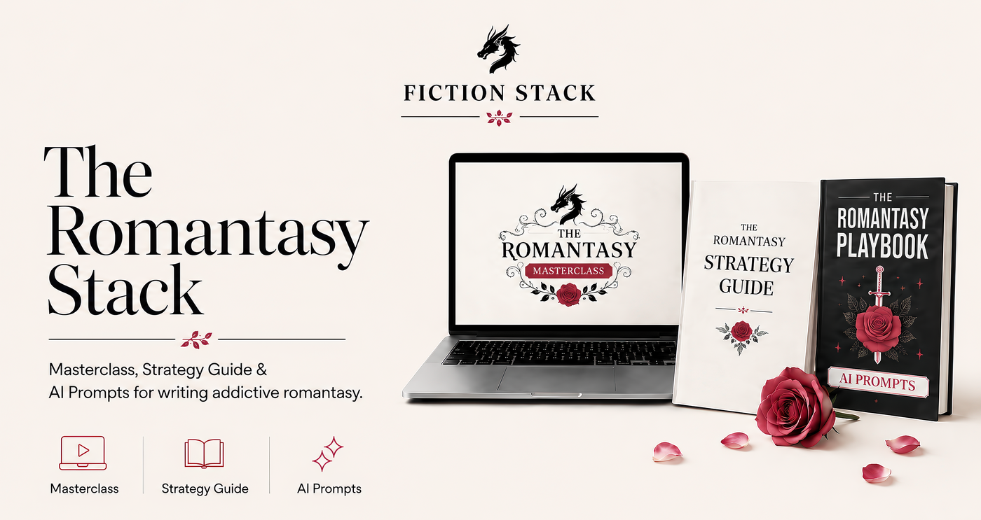 The Romantasy Stack — Masterclass, Strategy Guide & AI Prompts for writing addictive romantasy