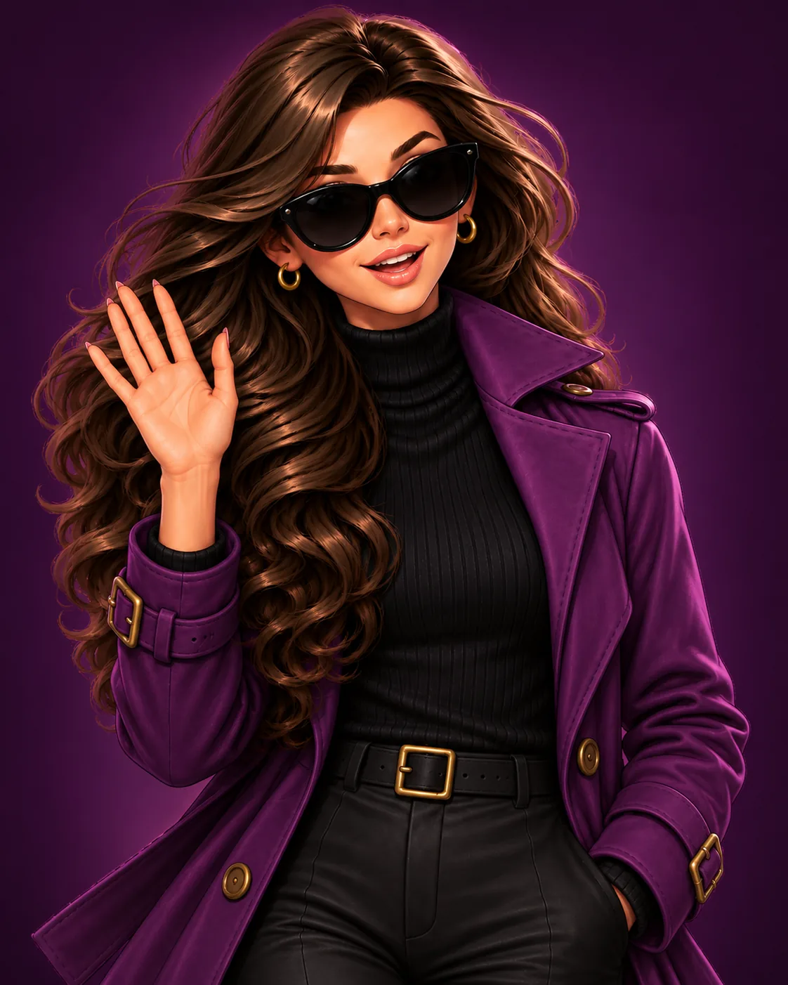 Agent K, your course guide, waving
